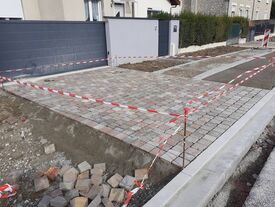 Pose des pavés